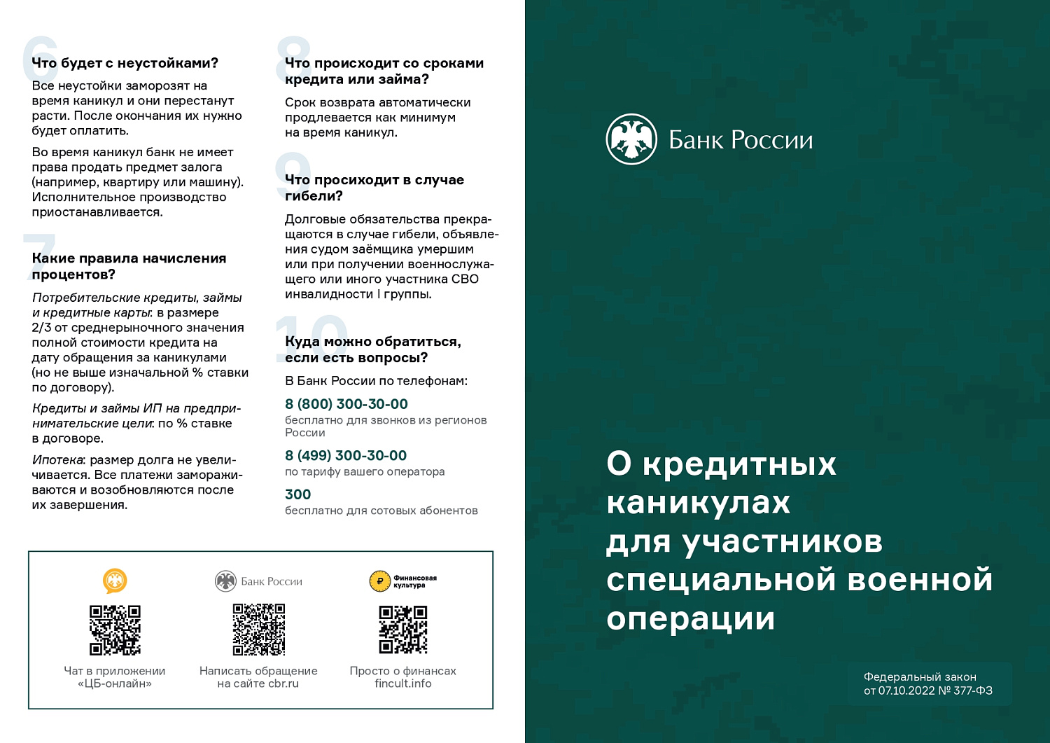 Информация  о кредитных каникулах